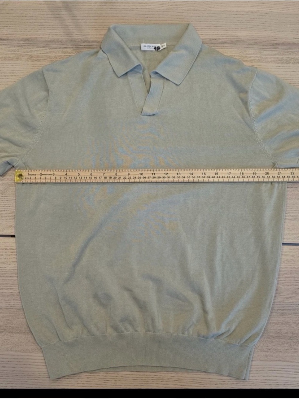 Men's Suit Supply Short-Sleeve Sage Cotton Silk Blend Polo Knit